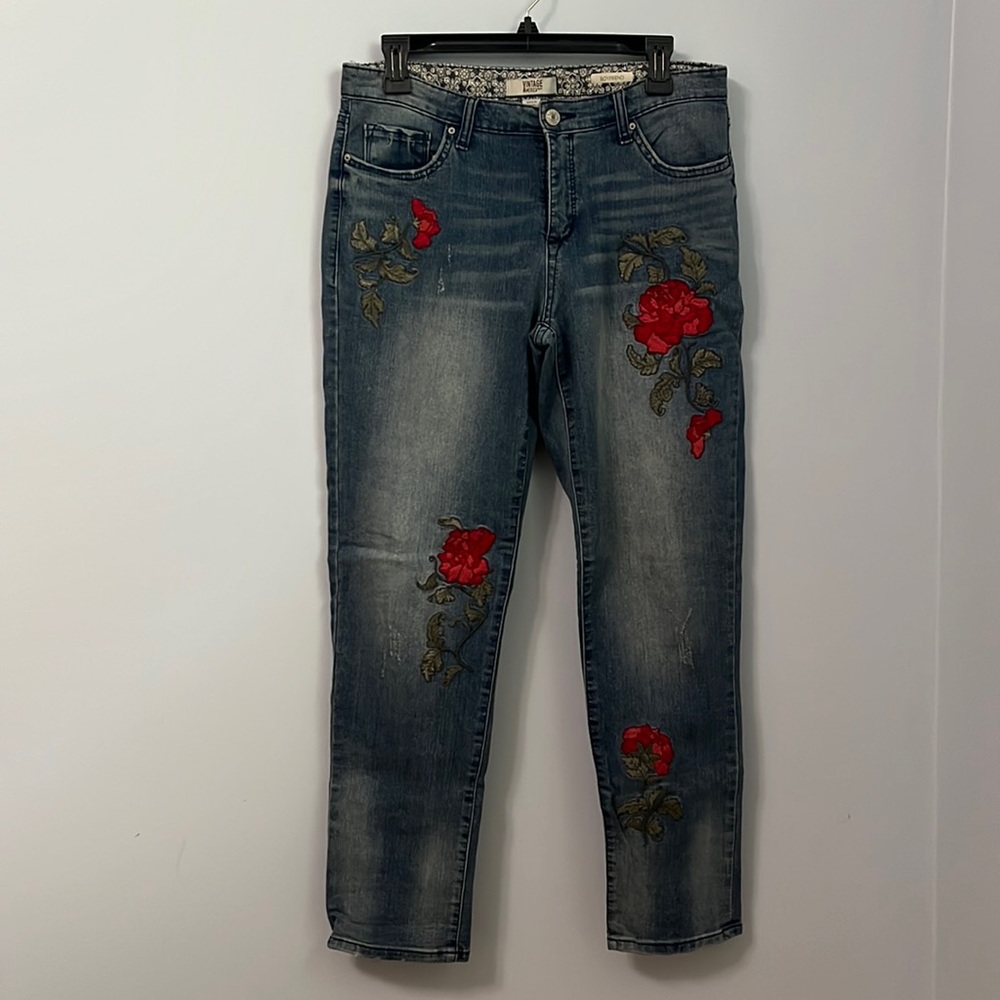 Vintage America Boyfriend Embroidered Jeans